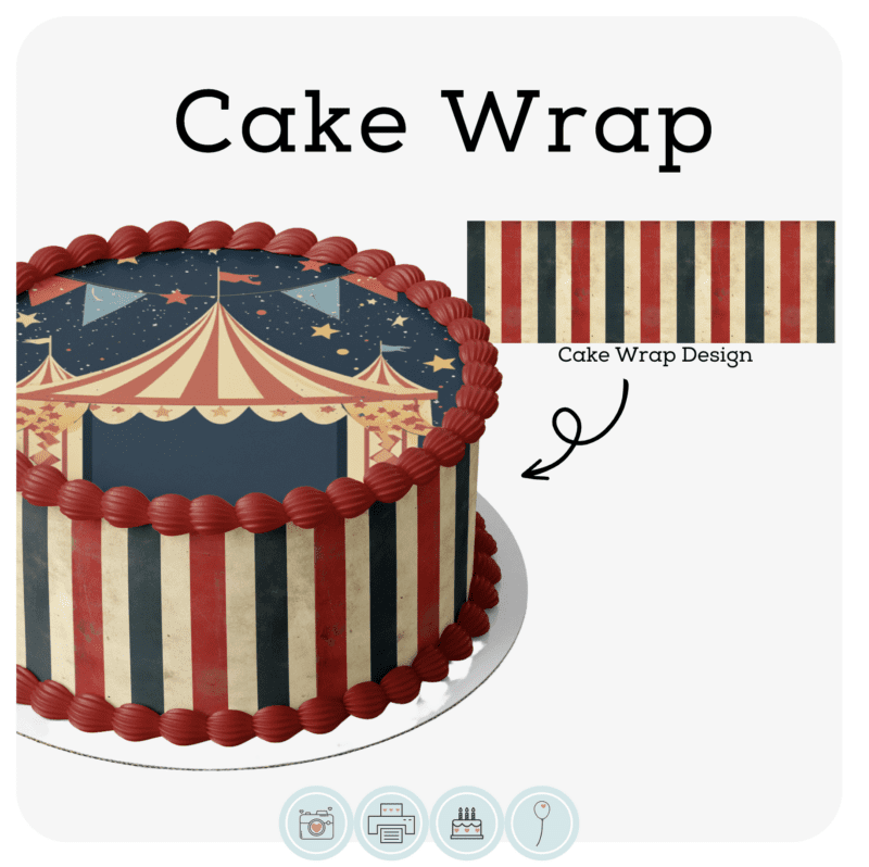 Cake Wrap | Distressed Circus Pattern